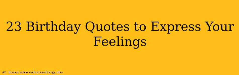 23 Birthday Quotes to Express Your Feelings