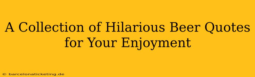 A Collection of Hilarious Beer Quotes for Your Enjoyment
