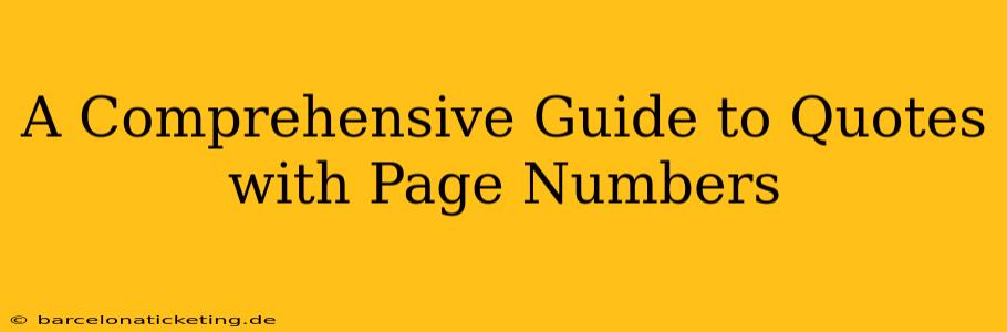 A Comprehensive Guide to Quotes with Page Numbers