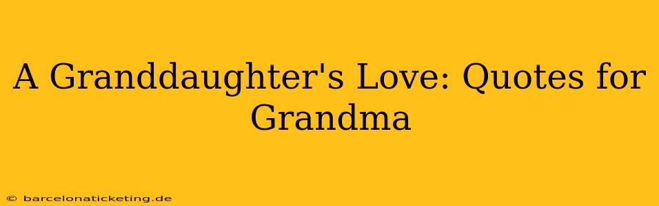 A Granddaughter's Love: Quotes for Grandma