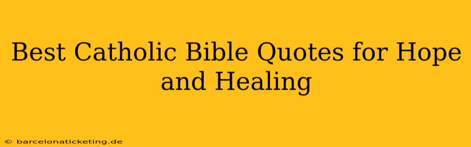 Best Catholic Bible Quotes for Hope and Healing