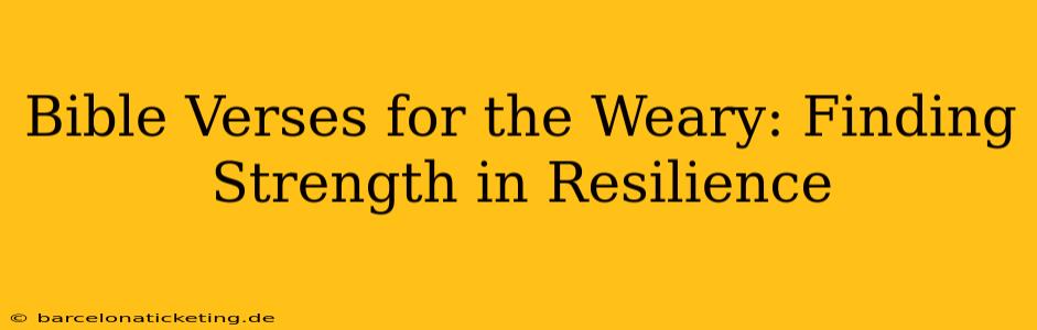 Bible Verses for the Weary: Finding Strength in Resilience