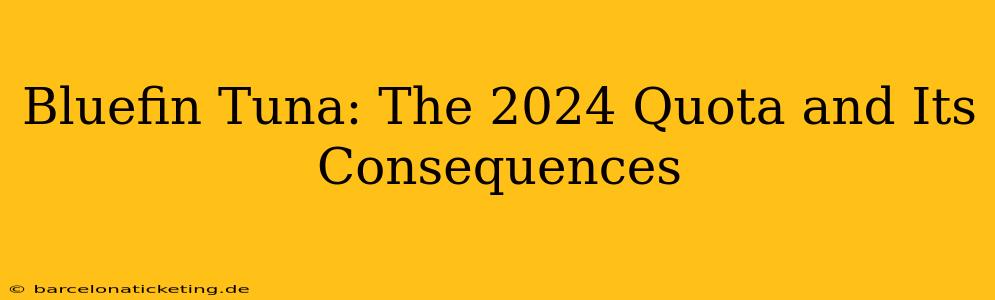 Bluefin Tuna: The 2024 Quota and Its Consequences