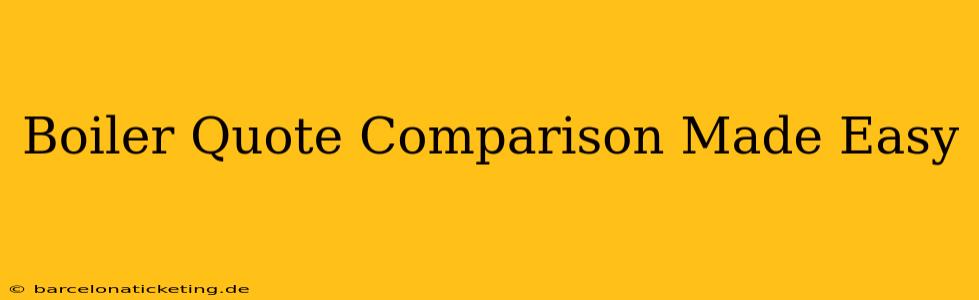 Boiler Quote Comparison Made Easy