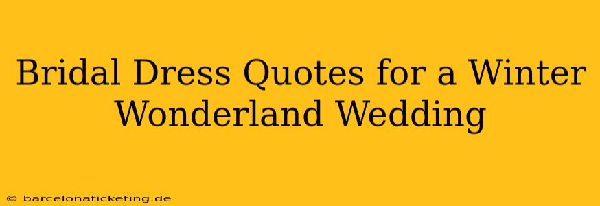 Bridal Dress Quotes for a Winter Wonderland Wedding