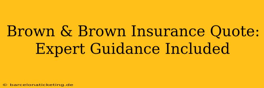 Brown & Brown Insurance Quote: Expert Guidance Included