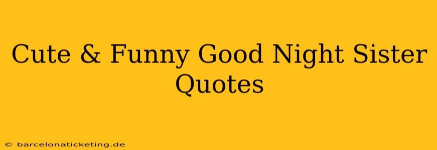 Cute & Funny Good Night Sister Quotes