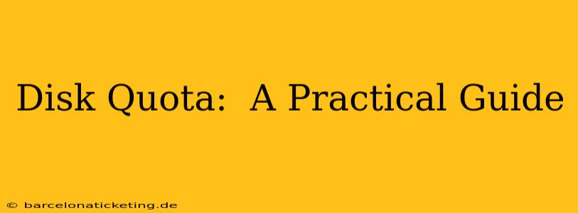 Disk Quota:  A Practical Guide
