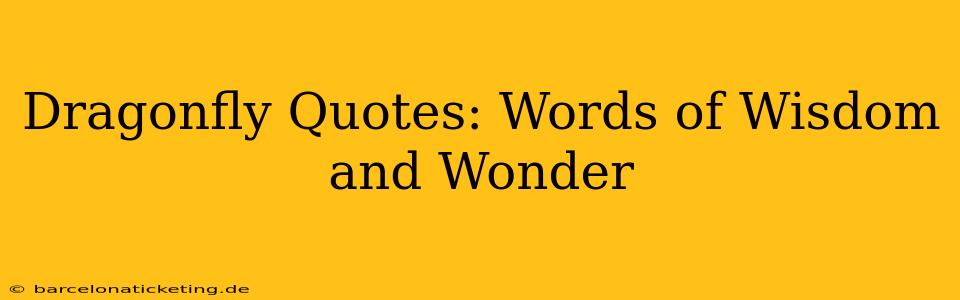 Dragonfly Quotes: Words of Wisdom and Wonder