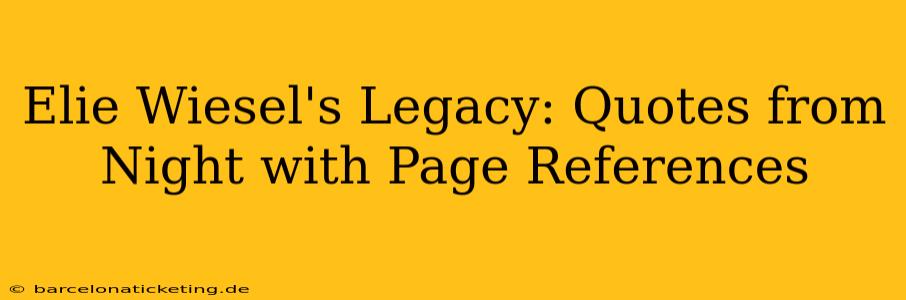 Elie Wiesel's Legacy: Quotes from Night with Page References