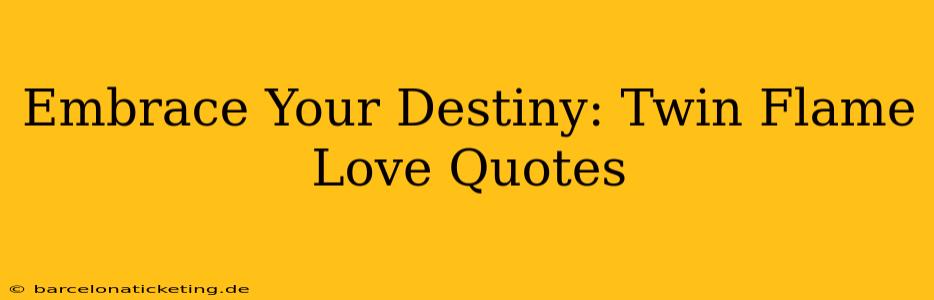 Embrace Your Destiny: Twin Flame Love Quotes