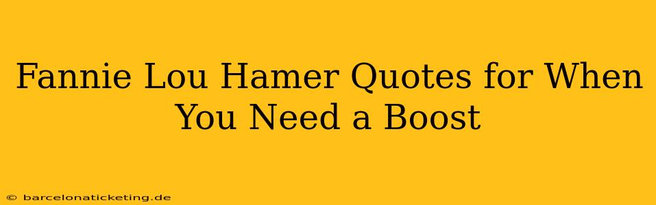 Fannie Lou Hamer Quotes for When You Need a Boost