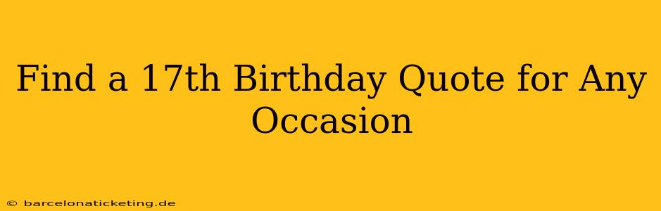 Find a 17th Birthday Quote for Any Occasion