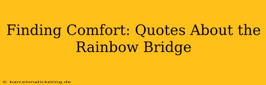 Finding Comfort: Quotes About the Rainbow Bridge