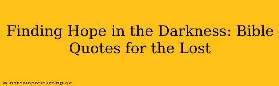 Finding Hope in the Darkness: Bible Quotes for the Lost