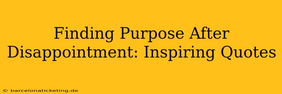 Finding Purpose After Disappointment: Inspiring Quotes