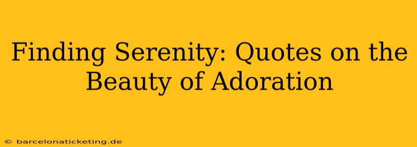 Finding Serenity: Quotes on the Beauty of Adoration