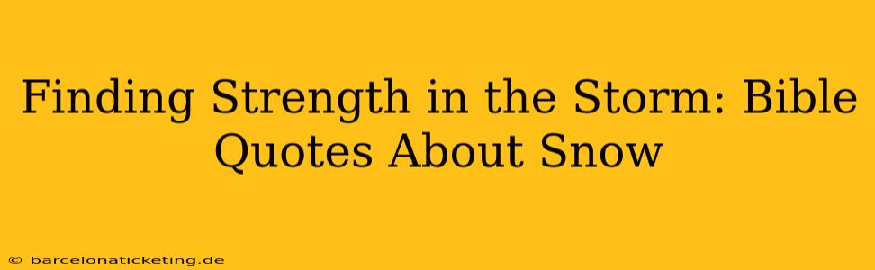 Finding Strength in the Storm: Bible Quotes About Snow