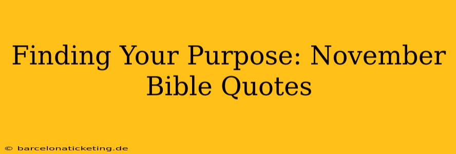 Finding Your Purpose: November Bible Quotes
