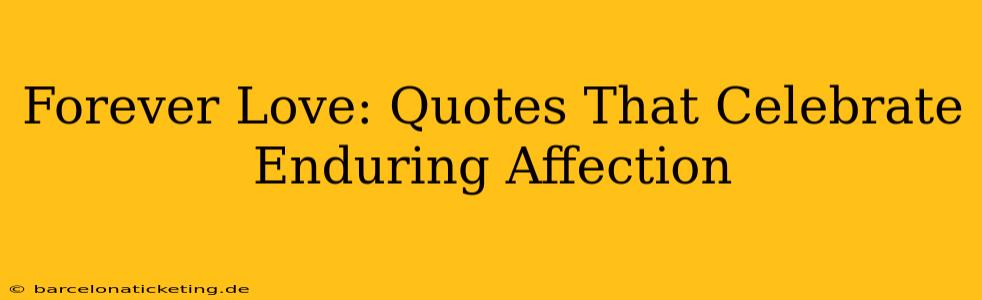 Forever Love: Quotes That Celebrate Enduring Affection