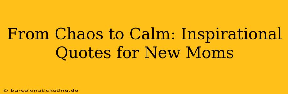 From Chaos to Calm: Inspirational Quotes for New Moms
