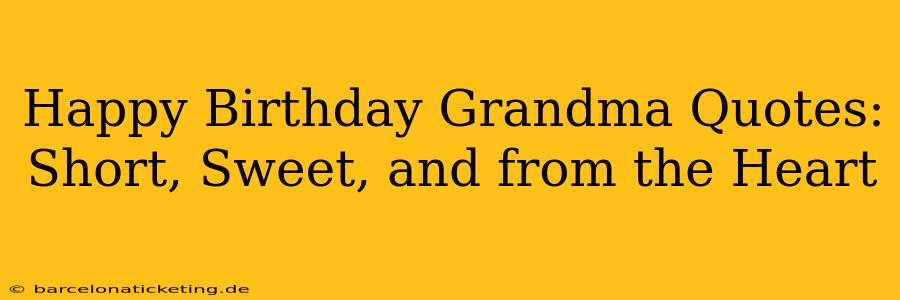 Happy Birthday Grandma Quotes: Short, Sweet, and from the Heart