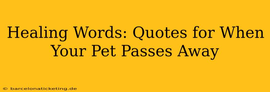 Healing Words: Quotes for When Your Pet Passes Away