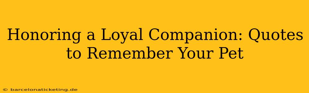 Honoring a Loyal Companion: Quotes to Remember Your Pet
