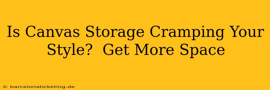 Is Canvas Storage Cramping Your Style?  Get More Space