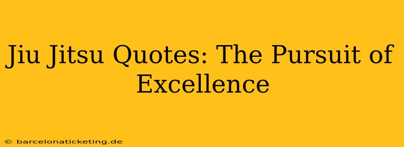 Jiu Jitsu Quotes: The Pursuit of Excellence