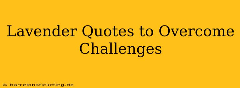 Lavender Quotes to Overcome Challenges