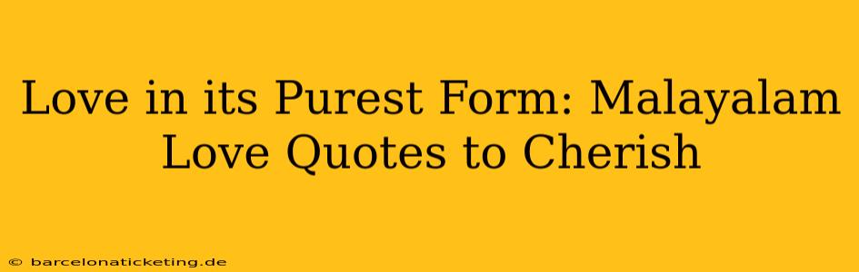 Love in its Purest Form: Malayalam Love Quotes to Cherish
