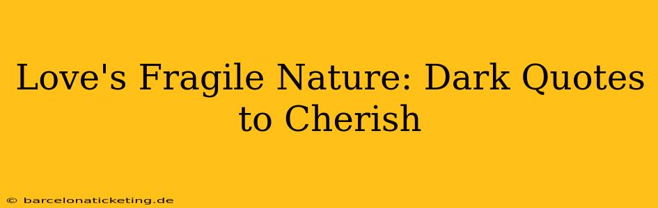 Love's Fragile Nature: Dark Quotes to Cherish