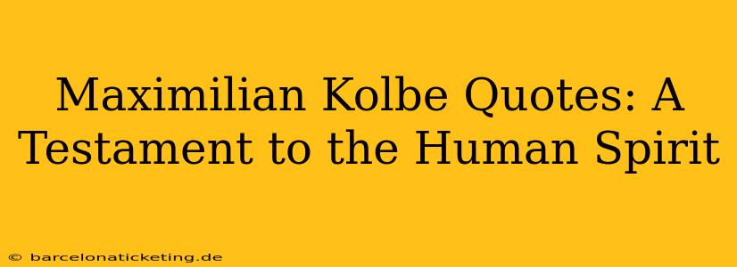 Maximilian Kolbe Quotes: A Testament to the Human Spirit