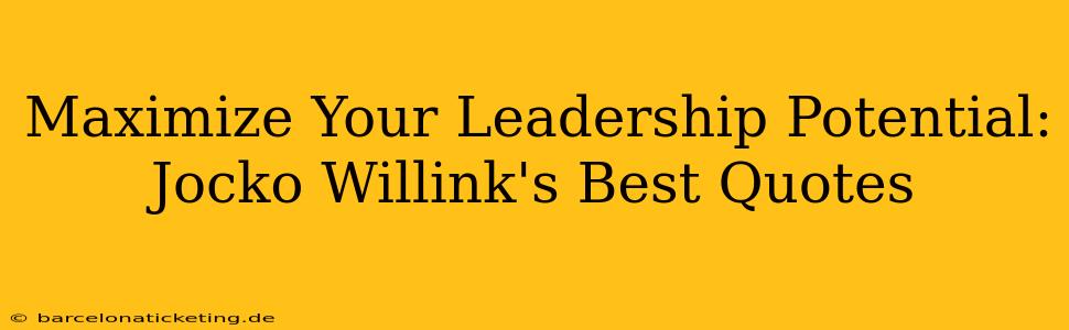 Maximize Your Leadership Potential: Jocko Willink's Best Quotes