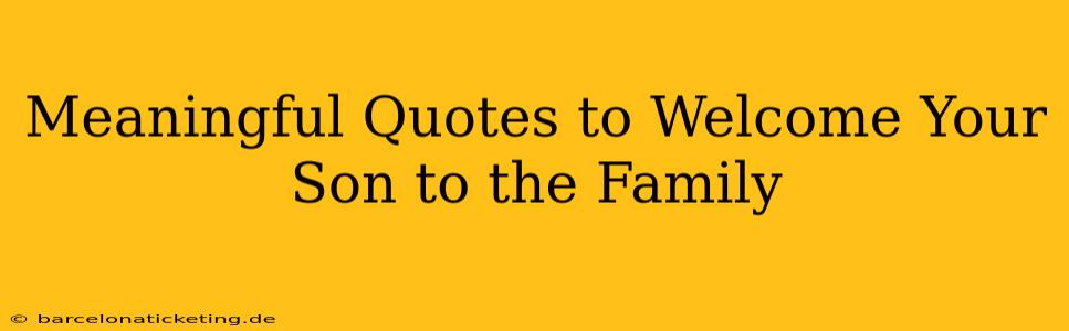 Meaningful Quotes to Welcome Your Son to the Family