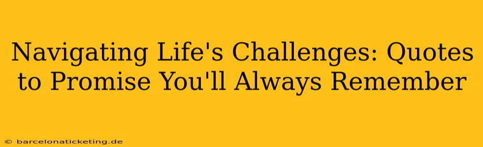 Navigating Life's Challenges: Quotes to Promise You'll Always Remember
