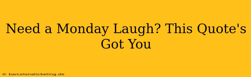 Need a Monday Laugh? This Quote's Got You