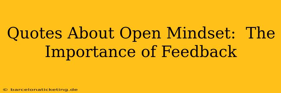 Quotes About Open Mindset:  The Importance of Feedback