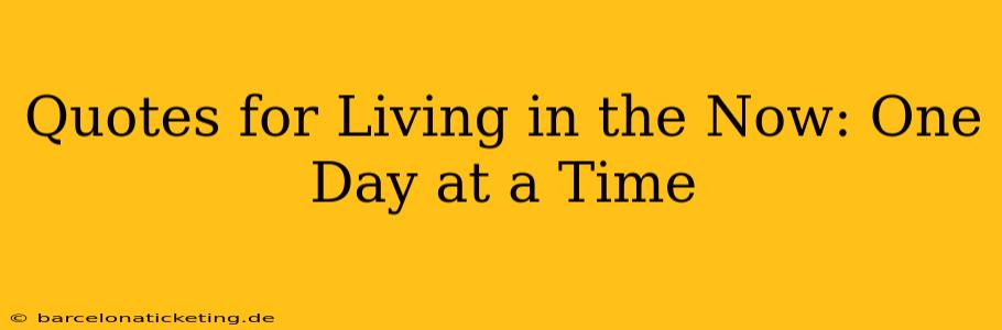 Quotes for Living in the Now: One Day at a Time