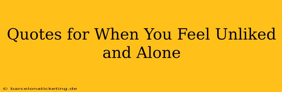 Quotes for When You Feel Unliked and Alone