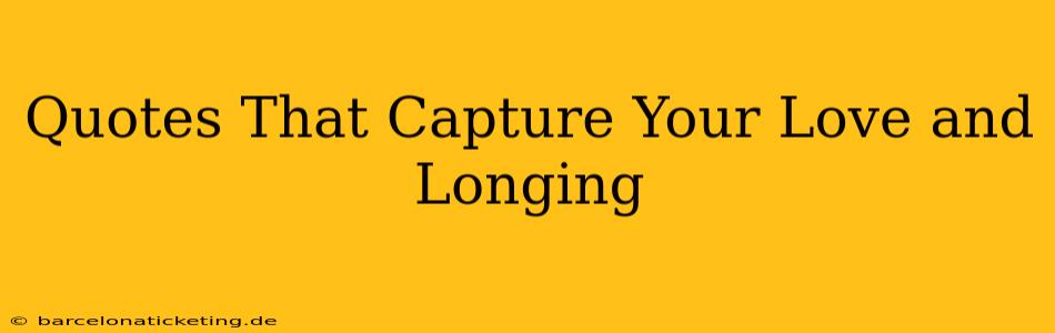 Quotes That Capture Your Love and Longing