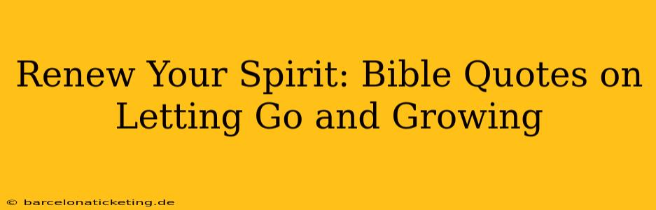Renew Your Spirit: Bible Quotes on Letting Go and Growing
