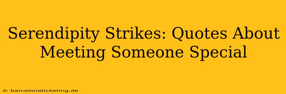 Serendipity Strikes: Quotes About Meeting Someone Special