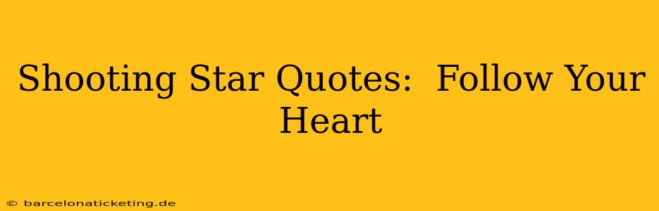 Shooting Star Quotes:  Follow Your Heart