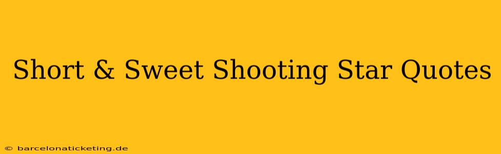 Short & Sweet Shooting Star Quotes