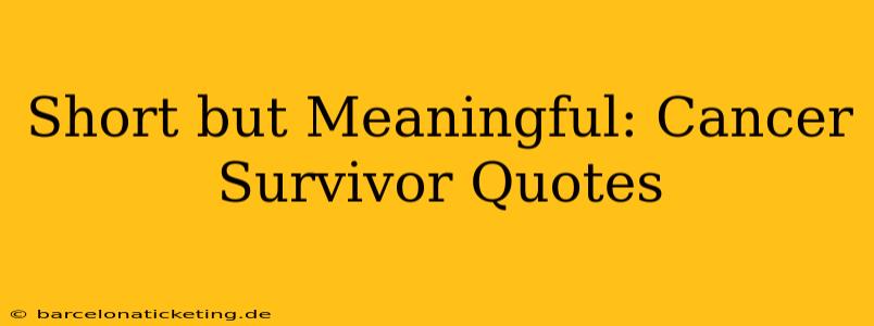 Short but Meaningful: Cancer Survivor Quotes