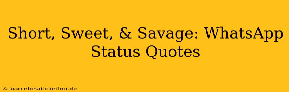 Short, Sweet, & Savage: WhatsApp Status Quotes