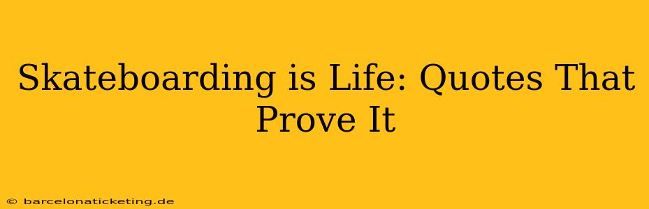 Skateboarding is Life: Quotes That Prove It