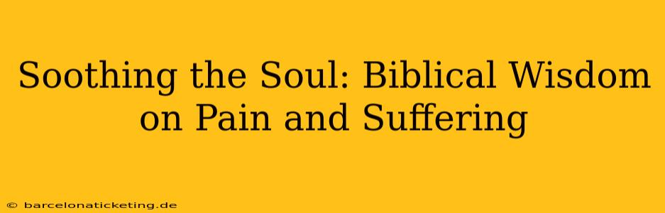 Soothing the Soul: Biblical Wisdom on Pain and Suffering
